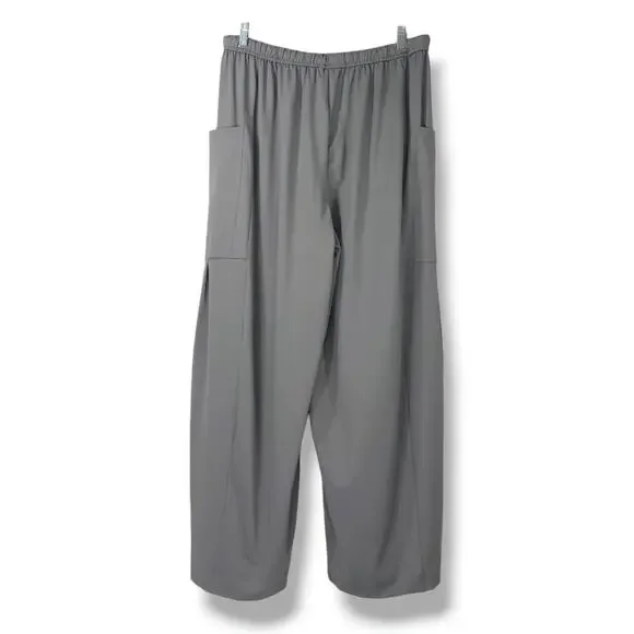 Halara Play It My Way Wide Leg Cargo Pocket Drawstring Athleisure Pants Gray L - Picture 3 of 7